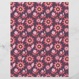 Roze paarse bloemen dubbelzijdig plakboek papier