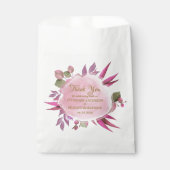 Roze Paarse Bloemen Elegant Dank u bruiloft Bedankzakje (Voorkant)