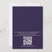 Roze Paarse Bloemen Elegante Moderne QR Code Huwel Kaart (Achterkant)