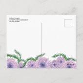 Roze Paarse Bloemen en Groene Bladeren Moederdag Briefkaart (Achterkant)