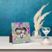  roze paarse bloemen Familie foto template Fotoplaat (Insitu)