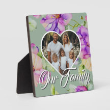 roze paarse bloemen Familie foto template