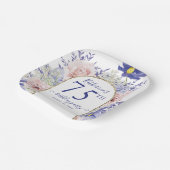 Roze Paarse Bloemen God Lijst 75ste Verjaardag Par Papieren Bordje (Gebogen)