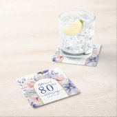 Roze Paarse Bloemen God Lijst 80ste Verjaardagsfee Kartonnen Onderzetters (Insitu)