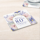 Roze Paarse Bloemen God Lijst 80ste Verjaardagsfee Kartonnen Onderzetters (Schuin)