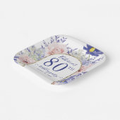 Roze Paarse Bloemen God Lijst 80ste Verjaardagsfee Papieren Bordje (Gebogen)