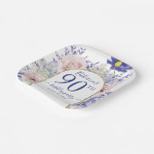 Roze Paarse Bloemen God Lijst 90ste Verjaardagsfee Papieren Bordje (Gebogen)