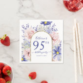 Roze Paarse Bloemen God Lijst 95ste Verjaardag Par Servet (Insitu)