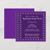 Roze, Paarse Bloemen Housewarming Party Uitnodigin Aankondiging (Voorkant / Achterkant)