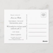 Roze paarse bloemen met vlinders Sla de datum op Briefkaart (Achterkant)