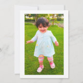 Roze Paarse Bloemen Onze Kleine Vlinder Verjaardag Kaart (Achterkant)