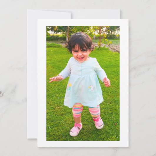 Roze Paarse Bloemen Onze Kleine Vlinder Verjaardag Kaart (Achterkant)