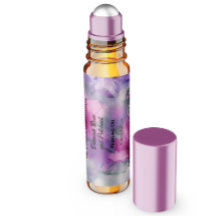 Roze & Paarse Bloemen Parfum Roller Flessenetiket