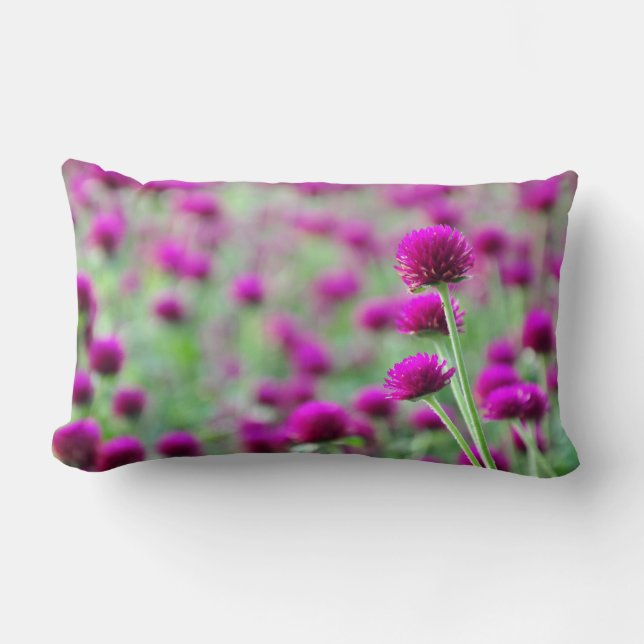 Roze paarse bloemen - Pillow Kussen (Voorkant)