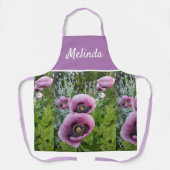 Roze Paarse bloemen pron Schort (Voorkant)