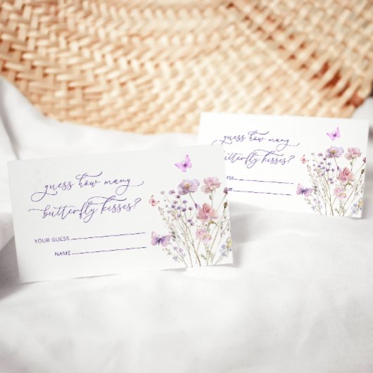 Roze Paarse bloemen raden hoeveel vlinder kussen Informatiekaartje