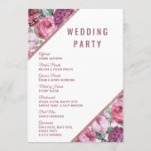 Roze Paarse Bloemen Roze Gouden Trouwprogramma Programmakaart (Achterkant)