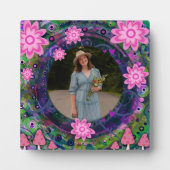 Roze Paarse Bloemen Schattige Uw Foto Aangepast Fotoplaat (Voorkant)