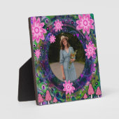 Roze Paarse Bloemen Schattige Uw Foto Aangepast Fotoplaat (Voorkant)