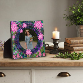 Roze Paarse Bloemen Schattige Uw Foto Aangepast Fotoplaat