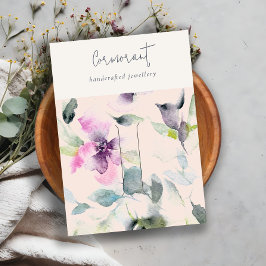 Roze Paarse Bloemen Script Hairclip Pin Holder Visitekaartje