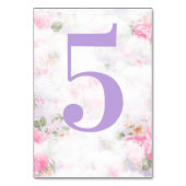  Roze Paarse Bloemen Tafelnummers (Achterkant)
