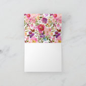 Roze & Paarse Bloemen Vrijgezellenfeest Dank u Bedankkaart (Binnen)