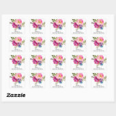 Roze & Paarse Bloemen Vrijgezellenfeest Envelope S Vierkante Sticker (Vel)