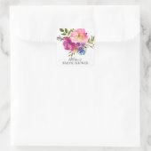 Roze & Paarse Bloemen Vrijgezellenfeest Envelope S Vierkante Sticker (Tas)