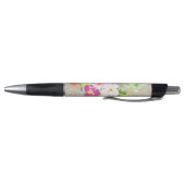 Roze Paarse Bloemen Waterverf Gouden Sparkle Pen (Bodem)