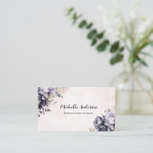 Roze Paarse Bloemen Wedding Event Planner Visitekaartje (Staand voorkant)