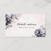 Roze Paarse Bloemen Wedding Event Planner Visitekaartje (Voorkant)