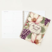 Roze Paarse Bloemendag Planner Notitieboek (Display)