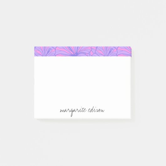 Roze & Paarse Bloemendesign Post-it® Notes (Voorkant)