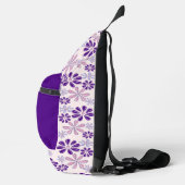 Roze Paarse bloemendoedelpatroon Sling Bag (Rechts)