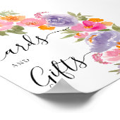  roze paarse bloemenfoto afstuderen teken poster (Hoek)