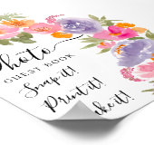  roze paarse bloemenfoto gast afstuderen poster (Hoek)