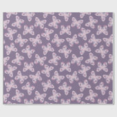 Roze Paarse bloemenvlinderpatroon Cadeaupapier (Vlak)