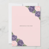 Roze Paarse bloemfoto in liefdevolle herinnering Kaart (Achterkant)