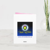 Roze, paarse bloemhartjes bedankkaart (Achterkant)