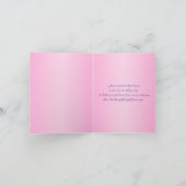 Roze, paarse bloemhartjes bedankkaart (Binnen)