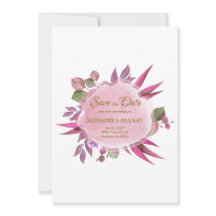 Roze Paarse Bloemige Botanische Bruiloft