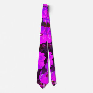 Roze Paarse Bloemige Kunst Abstract Geschenk Favor Stropdas
