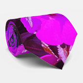 Roze Paarse Bloemige Kunst Abstract Geschenk Favor Stropdas (Opgerold)