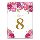 Roze & Paarse bloemige Rozen bladeren wit bruiloft Kaart (Achterkant)