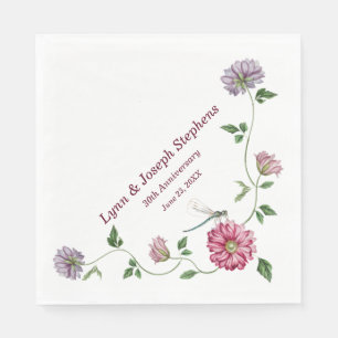 Roze & Paarse Bloemrank Servet