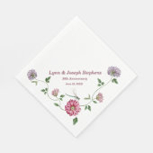 Roze & Paarse Bloemrank   Servet (Hoek)