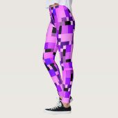 Roze paarse blokjes leggings (Links)