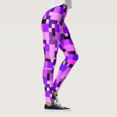 Roze paarse blokjes leggings (Rechts)