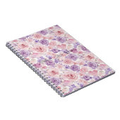 Roze Paarse Blos Bloemen Harten Notitieboek (Rechterzijde)